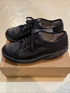 MBT Men’s New Black Leather Lace-Up Sneakers